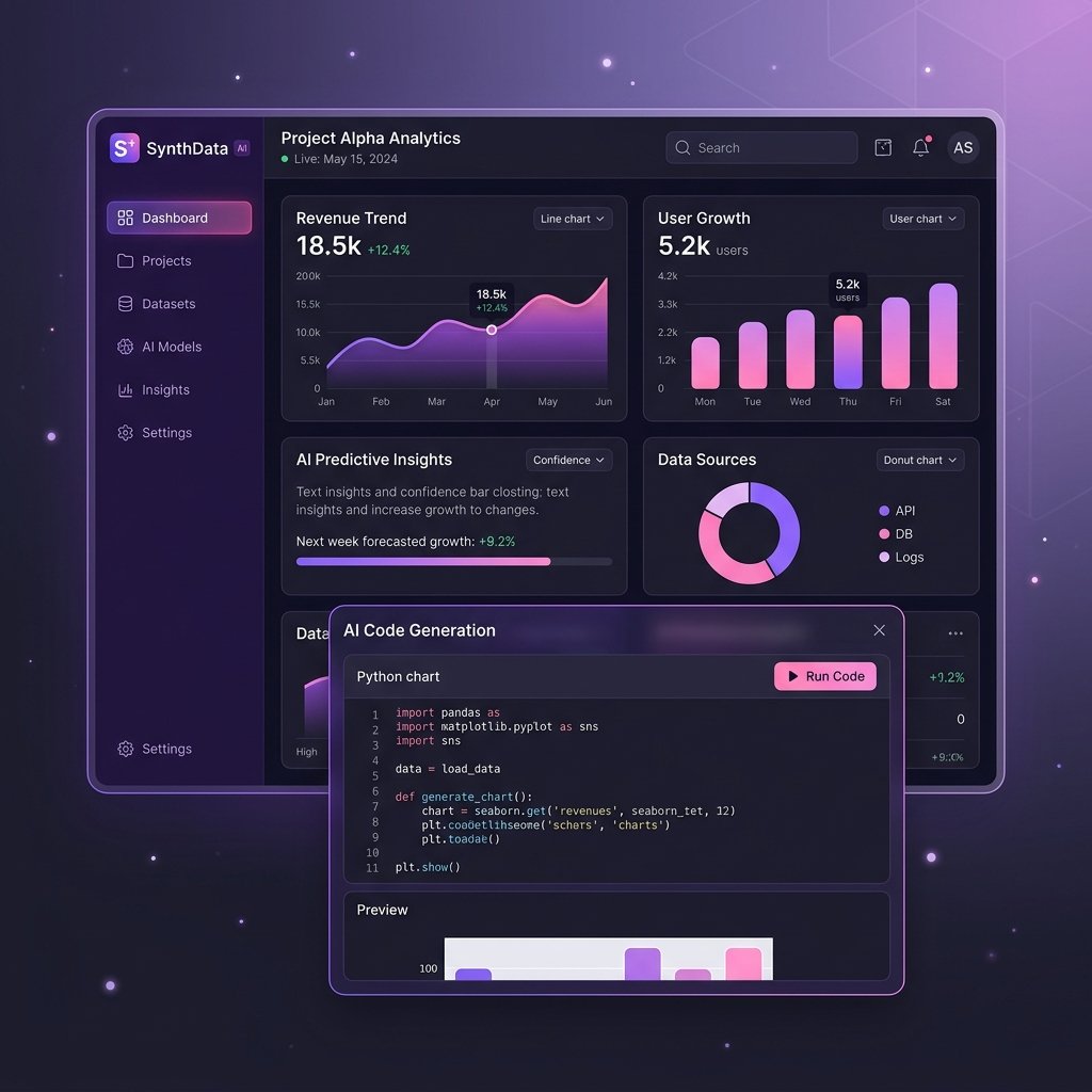 React AI Real-time Analytics Dashboard Mockup