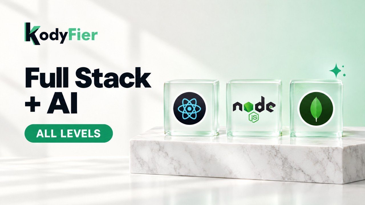 Full Stack + AI course by KodyFier: React, Node.js and MongoDB, all levels